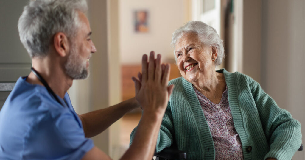 Image of healthcare professional with senior client